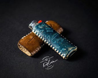Étui à briquet en cuir à télécharger, modèle PDF, pochette pour briquet bricolage en cuir, modèle de maroquinerie pour couture à la main - tutoriel vidéo