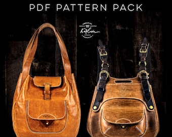 Pattern Combo: Brandy and Hybrid Bags. Leatherwork Templates, PDF Download