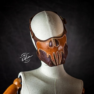 Molde para máscara de caveira de couro para motociclista, modelo para artesanato em couro, faça você mesmo em PDF para download.