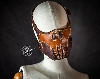 Leather Skull Biker Maske Pattern, Leather Craft Template, DIY PDF Download