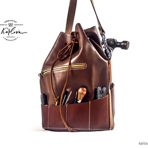 Situla Leather Tool Bag Pattern - Utility Bucket Template, PDF Download image 7