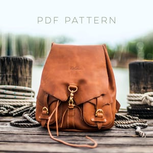 Signature Leather Backpack Pattern, Classic Rucksack Template, DIY PDF Download