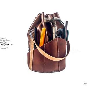 Situla Leather Tool Bag Pattern - Utility Bucket Template, PDF Download image 3