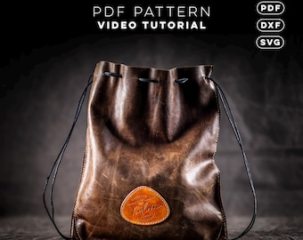Easy Backpack PDF Pattern Download and Video Tutorial. Leather Portable Pack Template. SVG and DXF Included.