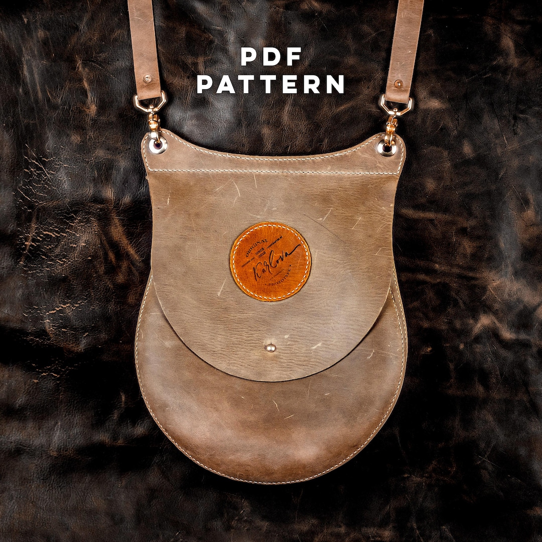 Leather Big Round Bag Pattern, Leather Craft Template, PDF Download and ...