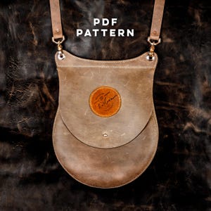 Leather Big Round Bag Pattern, Leather Craft Template, PDF Download and Video Tutorial