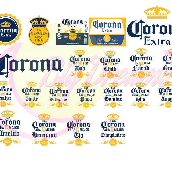 Corona Extra SVG bundel, Corona Svg Png Dxf Cricut File, Sticker, Cricut Svg, Sticker Corona Extra, Svg Bundel,