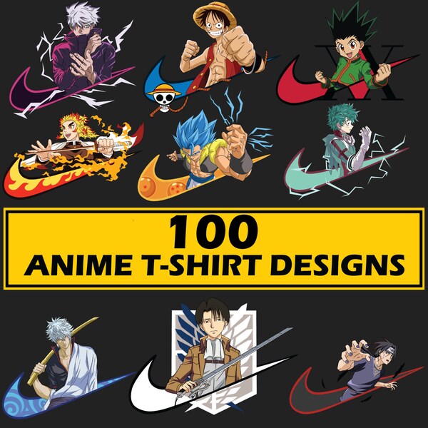 100 anime t shirt design bundle, png men designs, DTF DTG T shirt bundle, trending designs, mega bundle, ready to print designs