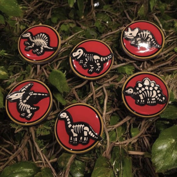 Dinosaur Skeleton Phone Grip – 6 Designs, Red Background, MagSafe & Adhesive, Unique Gift