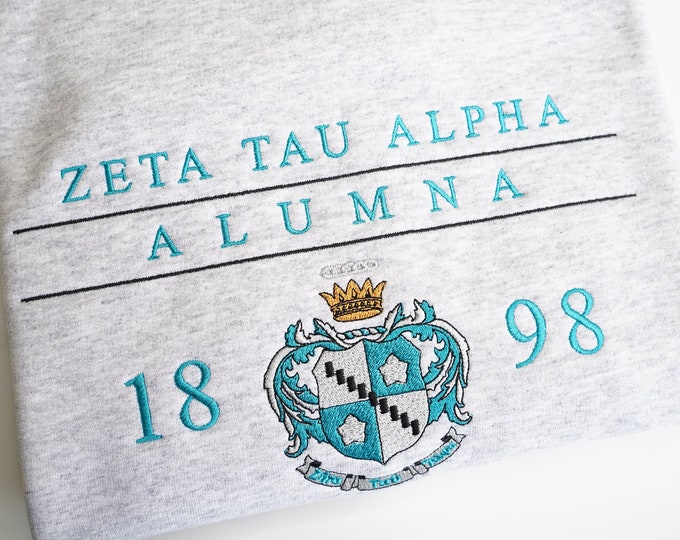 CUSTOMIZABLE Embroidered Sorority Crest Alumni Crewneck and Hoodie ...