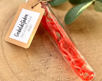 Geduldsfäden im Reagenzglas – Lustiges Geschenk für stressige Tage | Kleine Aufmerksamkeit | Humorvolles Mitbringsel | Geschenkidee