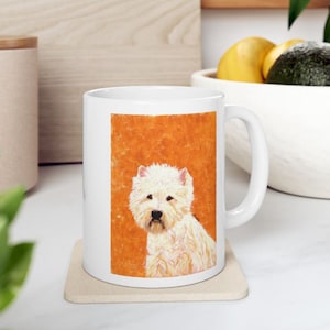 Westie Coffee Mug Westie Lover Mug for Westie Owner Dog Mug for Dog Lover Gift for Mom Mug Hand Drawn Design Cute Dog Dad I Love My Westie