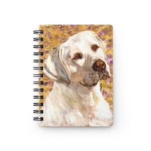 Yellow Labrador Spiral-Bound Journal Notebook Planner Diary 5"x7" for Lab Owner Dog Diary Puppy Lover Artsy Gift Hand Drawn Design Dog Notes