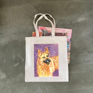 German Shepherd Canvas Tote Bag Shepherd Owner Bag For Shepherd Lover Tote Bag for Dog Lover Gift for Mom Bag Hand Drawn Design Dog Dad Gift
