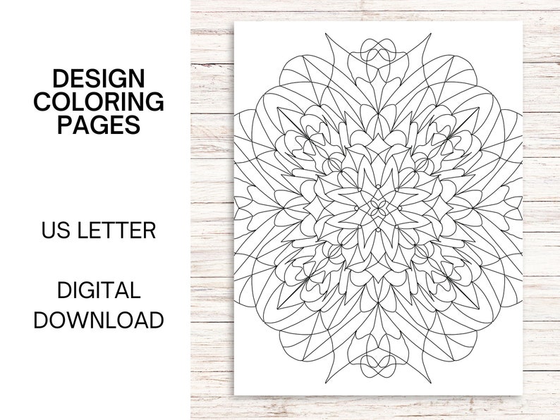Design Coloring Pages for Adults Printable PDF Etsy
