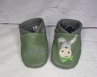 Lederpuschen Krabbelpuschen Krabbelschuhe Lauflernschuhe Handmade Geschenke geburt