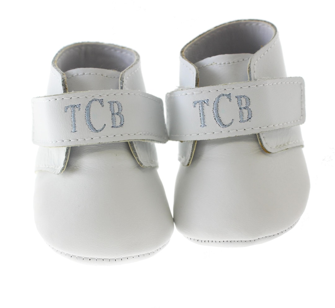 Personalized Baby Boys Leather Shoes, Monogram Soft Sole Shoes