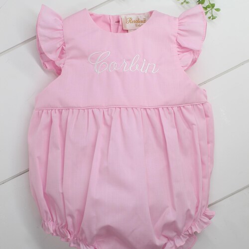 Girls Newborn Hospital Outfit Baby Girls Pink Bubble Romper Etsy