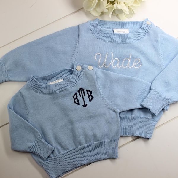 Blue Baby Sweater Etsy