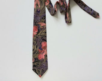 Mens Tie: Floral Tie / Neck Tie / Vintage Tie / Cellini Tie / Wedding Tie / Boho / Retro / Business Suit / Accessory / Gift For Him / Formal