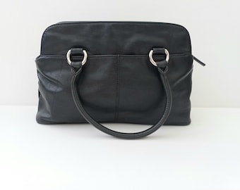 Handbag: Leather Bag / Vintage Bag / Purse / Black Bag / Evening Bag / Boho / Wedding / Retro / Top Handle / Sustainable Fashion / Sequel