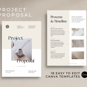 Project Proposal Template, Canva Template, Client Project Proposal, Business Proposal, Project Presentation, Business Presentation, Project