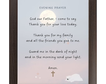 Evening Bedtime Children's Prayer Framed Wall Art