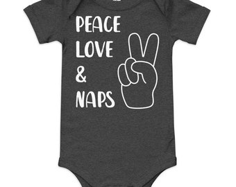 Peace Love & Naps Baby short sleeve one piece