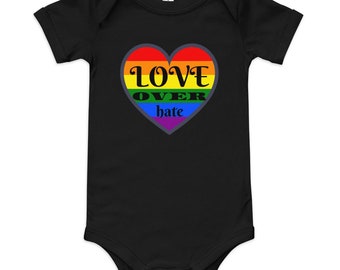 Love Over Hate -Baby short sleeve one piece