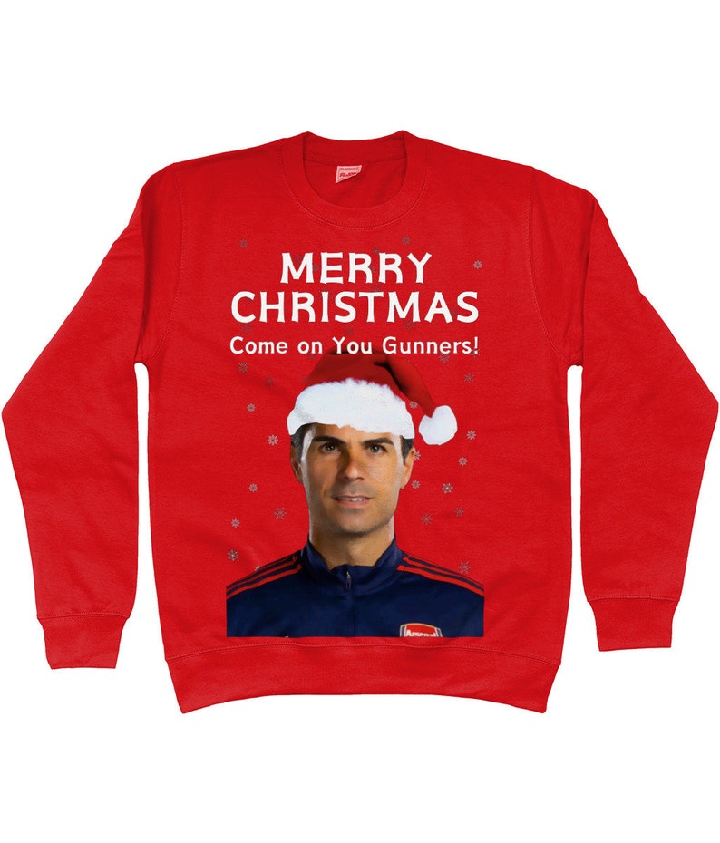 Arsenal Christmas Jumper Mikel Arteta Funny Arsenal Xmas - Etsy UK