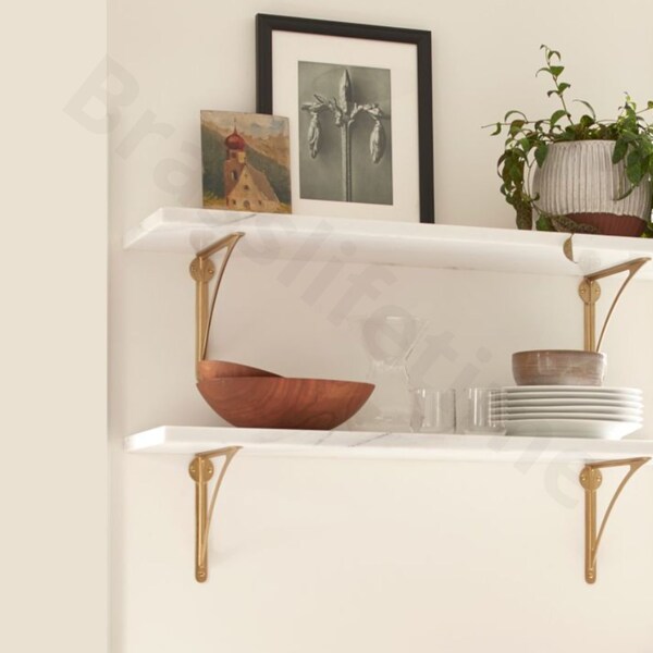 Brass Shelf Brackets Etsy