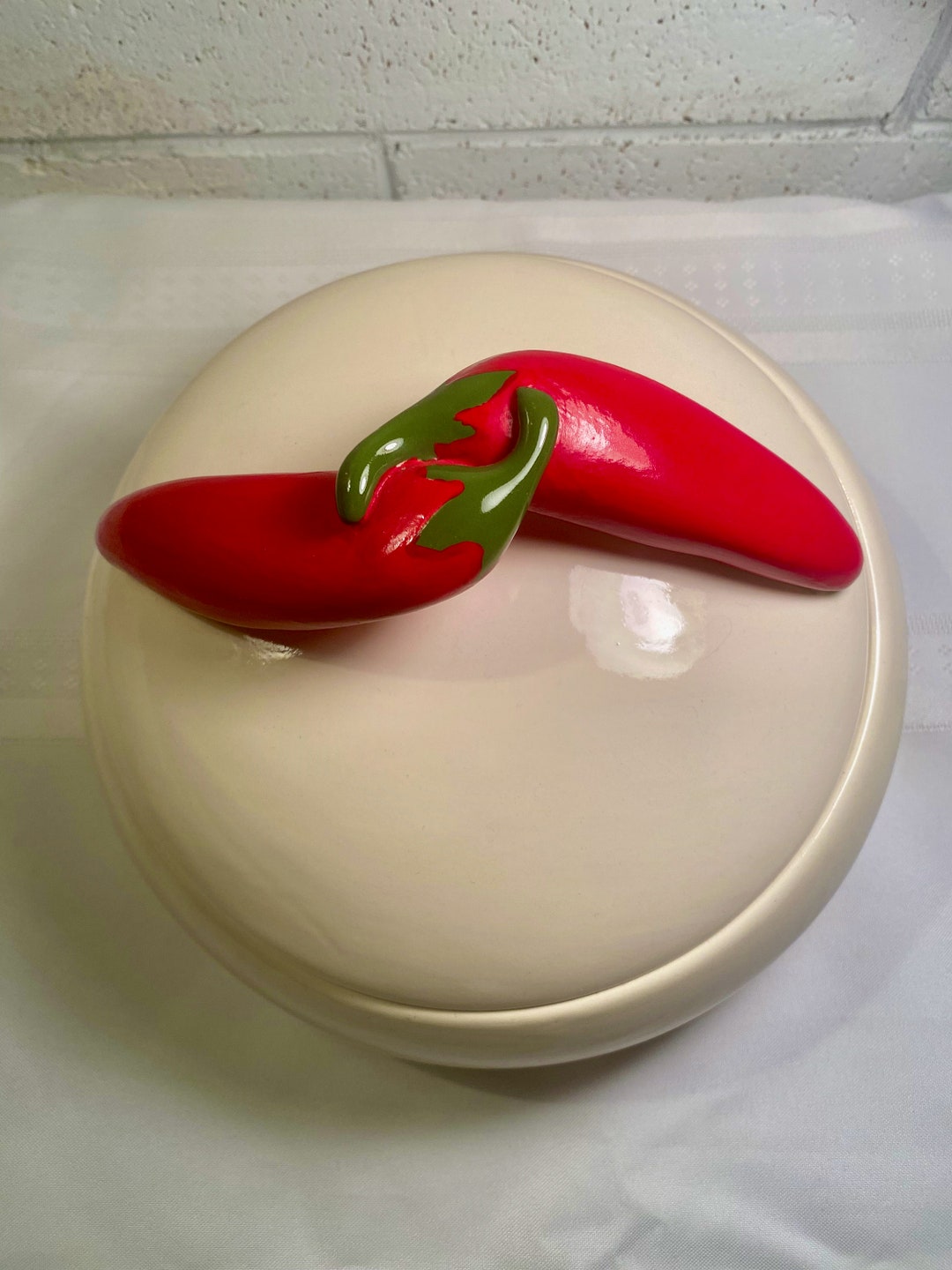 Vintage Red Pepper Tortilla Holder Hand Painted Storyteller Etsy