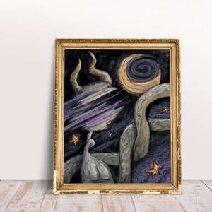 Unique Art Digital Printable of Surreal Painting Eclectic Decor &quot;Twisted&quot;