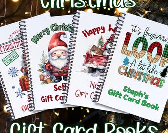 Personalized Christmas 5x7 Gift Card Book with Stickers and PVC Cover - Christmas Delivery, Santa, Pickup Snowman, and look like Christmas