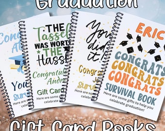 Personalized Graduation 5x7 Gift Card Book with Stickers and PVC Cover