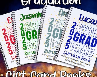 Personalized Graduation 5x7 Gift Card Book with Stickers and PVC Cover - 2025