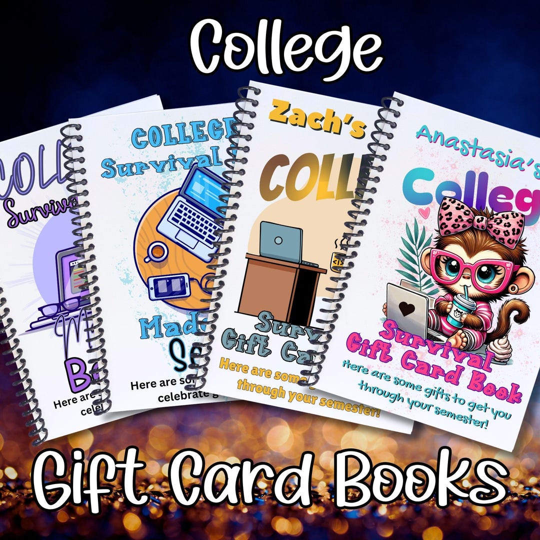 Personalized College / off to School 5x7 Gift Card Book With Stickers ...