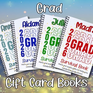 Personalized Graduation 5x7 Gift Card Book with Stickers and PVC Cover - 2026