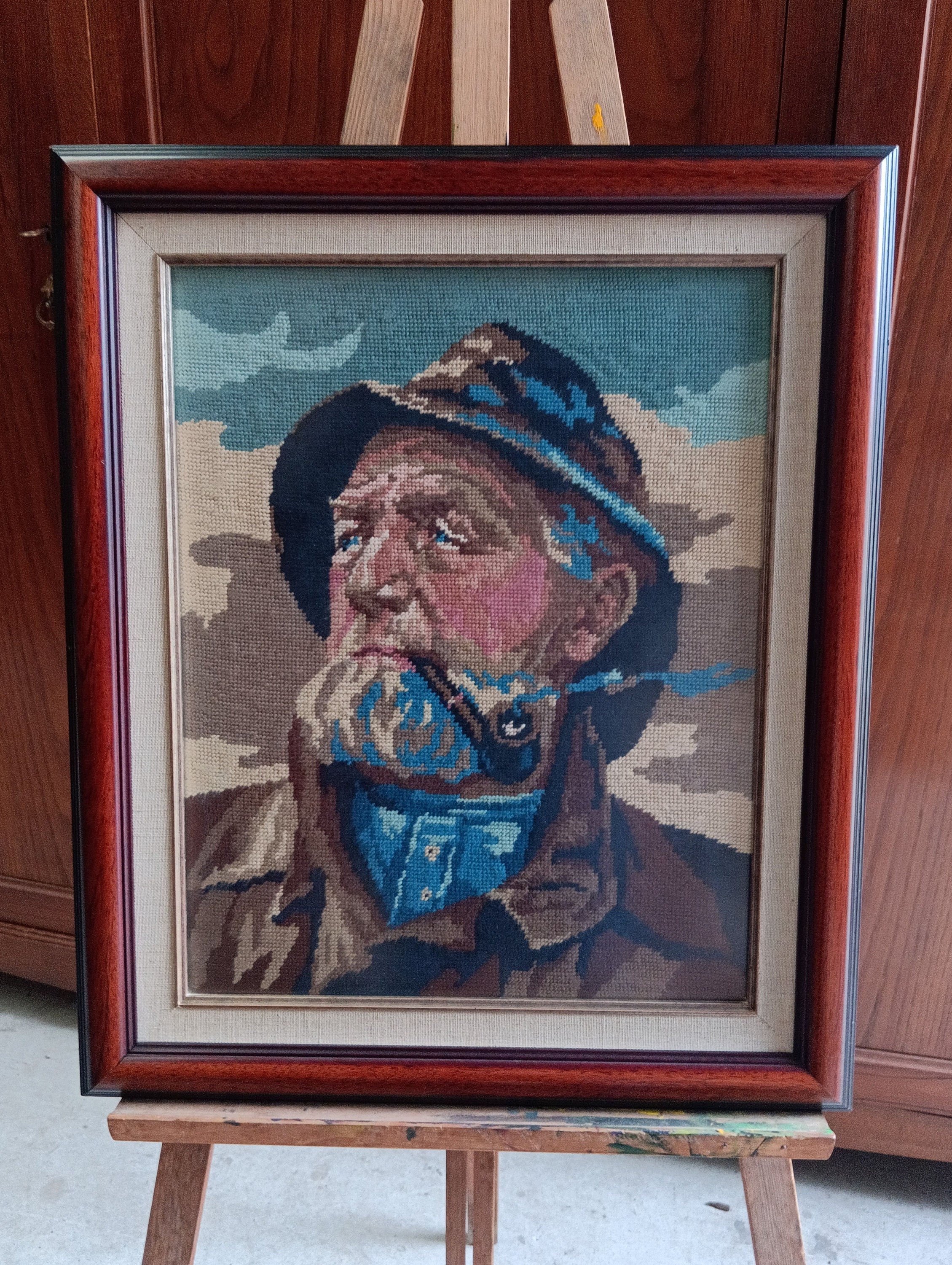 Harry Jenkins （ハリージェンキンス）ヨットレース　アート写真 Vintage Petit Point Painting, 