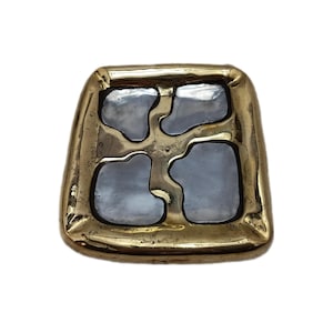 Vintage 80&#39;s Ashtray David Marshall Brutalist Design, Cast Brass and Aluminum. Brutallist, Decor, Gift.