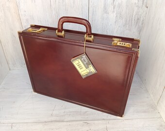 Maletín de Lujo Vintage Solingen 2000erl. Años 90. Ejecutivo, Combinación. Vintage Luxury Leather Briefcase. 90s. Exec