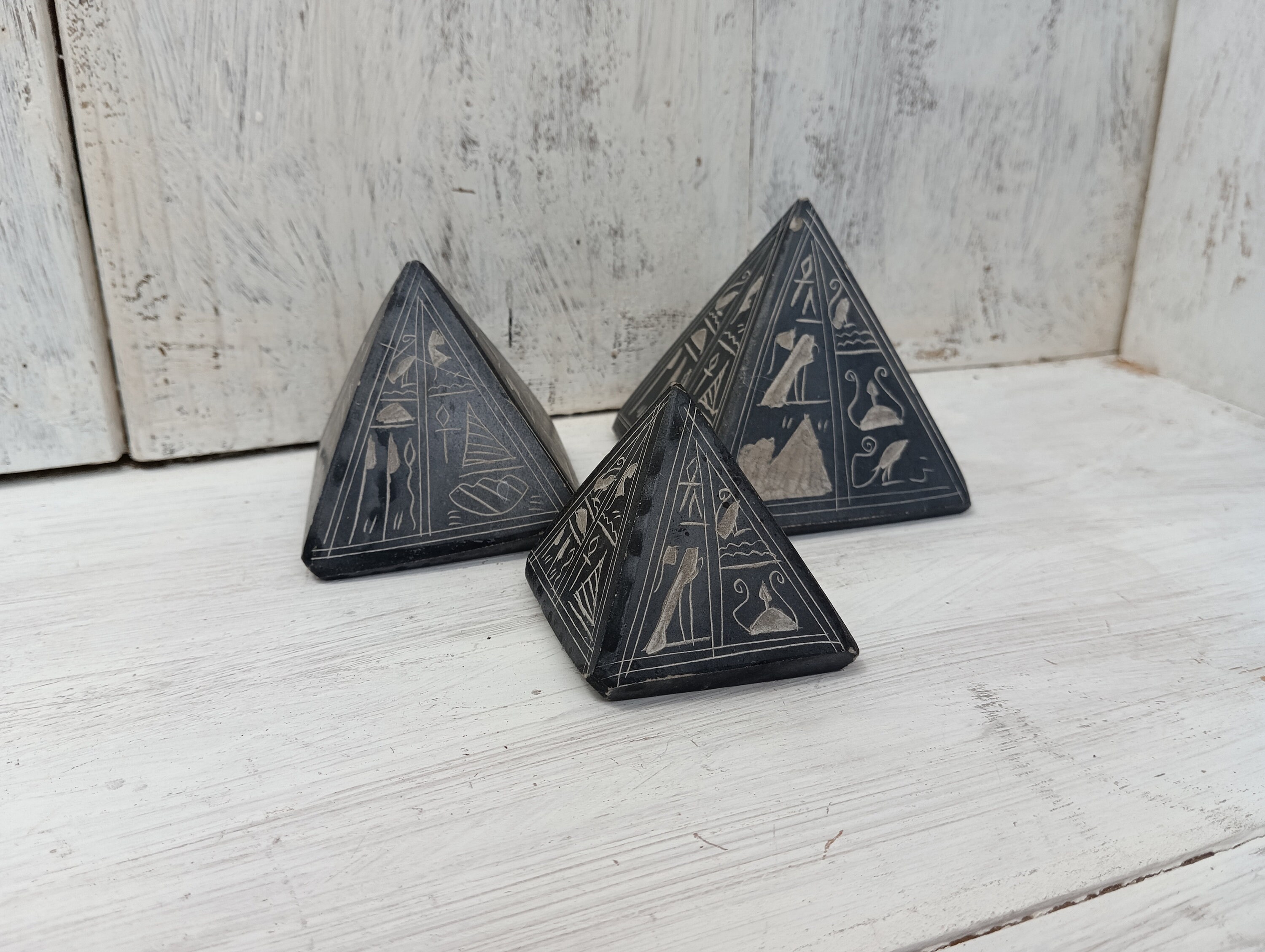 Hand Engraved Basalt Egyptian Pyramids. Hand Engraved Basalt Egyptian ...