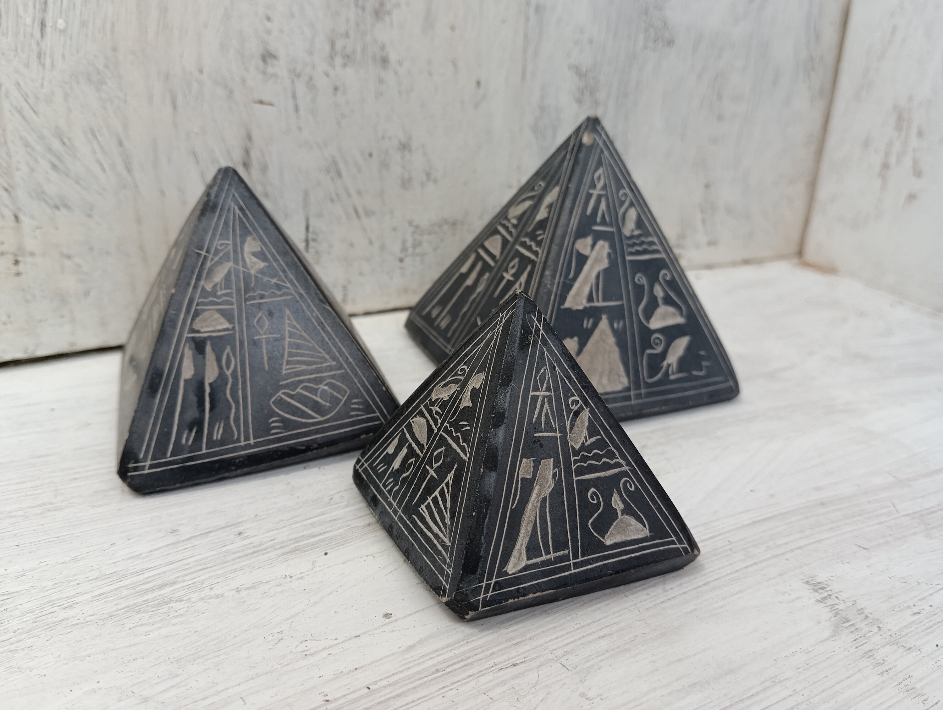 Hand Engraved Basalt Egyptian Pyramids. Hand Engraved Basalt Egyptian ...
