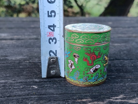 Cloisonné Dragon Chinese Tea Box, Jewelry Box, Sp… - image 9