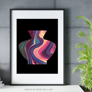Abstract Shape, Multi-Coloured Vase, Digital Art, Digital Artwork, Digital Art Download