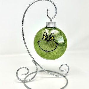 Grinch Christmas Ornament, You&#39;re a Mean One Ornament, Christmas Decor, Stocking Stuffer Idea, Sparkly Ornament