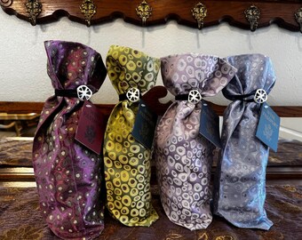 Easter Fabric Wine Gift Bags, ReGiftable, Set of 4