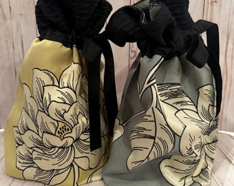 Floral Tapestry  Gift Bags: Elegant Hostess Gift, Set of 2