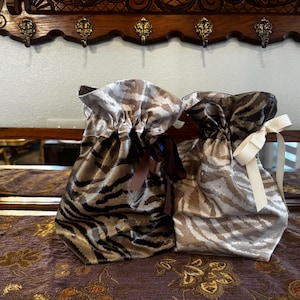 Zebra Gift Bag - Reusable Fabric Spirits Bag