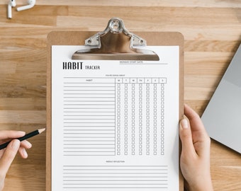 Utskrivbar veckovanerapport | Hälsosam vanerapport | A5 vanerapport | Vanerapporteringsblad | Nedladdningsbar vanerapport |